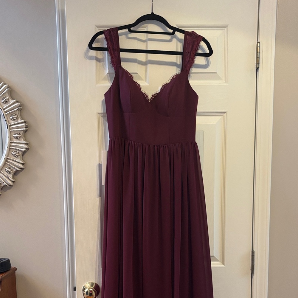 NWT Elegant Burgundy Lace Trim Dress size 8
